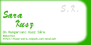 sara kusz business card